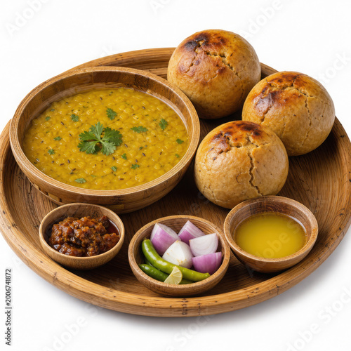Dal Bafla Isolated on White Background Square Composition Studio Shot