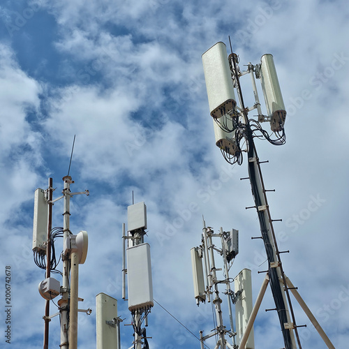 5G cellular network antennas providing global communication technology