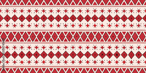 Φωτογραφία harlequin pattern a classic red and cream diamond geometric design