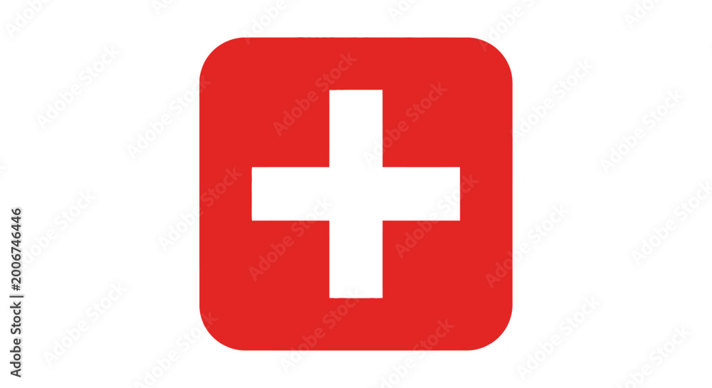 Fototapeta premium Red Cross Medical Symbol Sign.