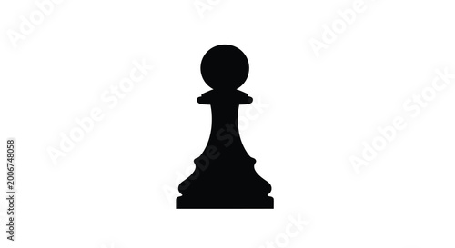 Foto Black chess pawn isolated on a white background simple silhouette high quality p