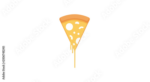 Tableau sur toile Melted cheese on pizza slice closeup.