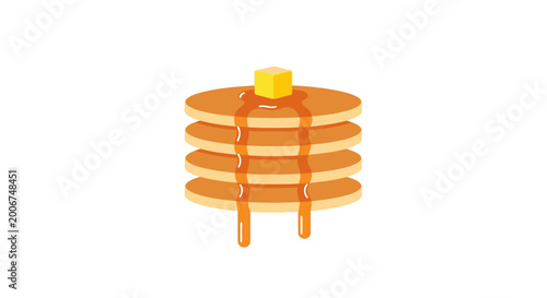 Bild auf Leinwand Stack of pancakes with butter on top.