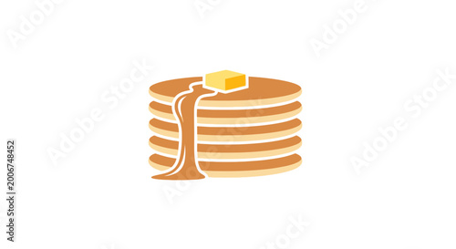 Fotografie Stack of pancakes with butter on top.
