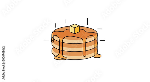 Cuadro en lienzo Stack of pancakes with butter on top.