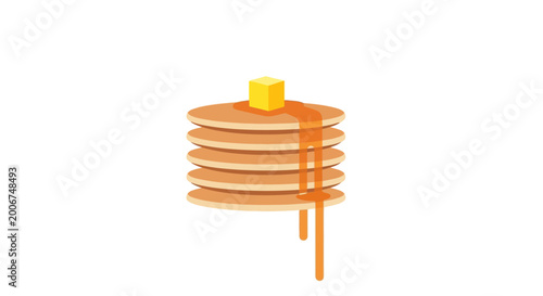 Canvastavla Stack of pancakes with syrup dripping.