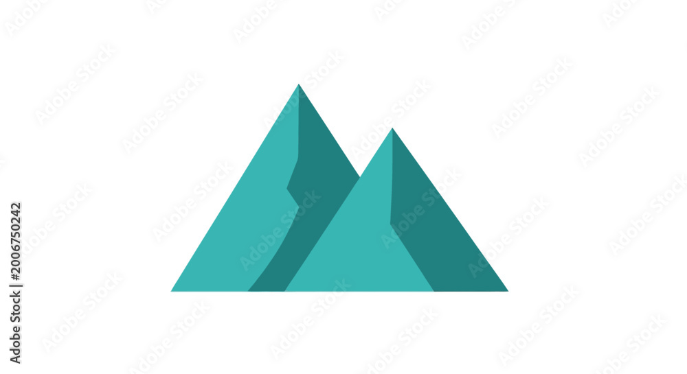 Fototapeta premium Minimalist Mountain Landscape Illustration with Triangular Peaks