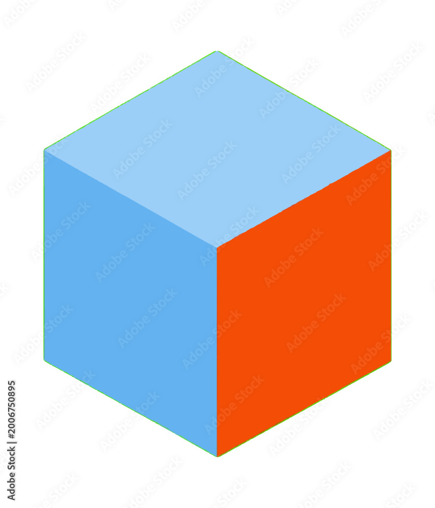 Fototapeta premium Blue and Orange Geometric Cube Vector Icon Design