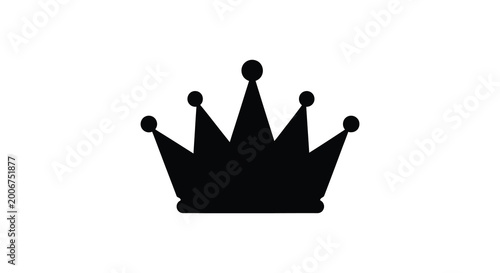 Photos Black crown silhouette against a white background regal symbol illustration silh