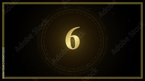 Elegant Golden Cinematic Film Countdown Timer for Movie Intro and Awards Gala.