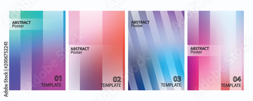 Vibrant Abstract Pink Red Blue Gradient Background with Vertical Stripes Poster Template