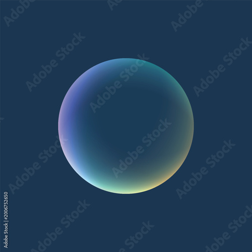 Abstract Gradient Glass Sphere on Dark Blue Background Minimal Modern 3D Orb