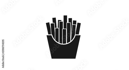 Photos French fries in a container.