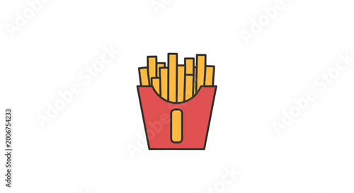 Foto French fries in red container.