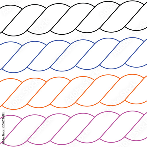 Seamless rope brush set for illustrator