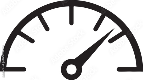 Bild auf Leinwand Simple gauge icon displaying a moderate level silhouette vector illustration