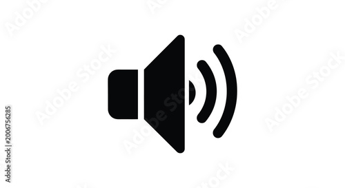 Speaker icon in black silhouette against a white background silhouette high quality professional detailed