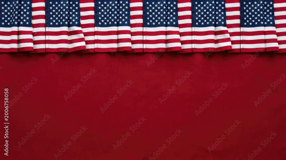 Fototapeta premium Celebrating american independence day vibrant patriotic backdrop with usa flag drapery for festive events