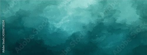 Quadro su tela Vector Abstract teal-toned background with gentle smoky wisps, evoking a sense of tranquility and a hint of mystery