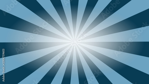 Fotografie Vibrant blue and white sunburst pattern with radial lines, shining bright