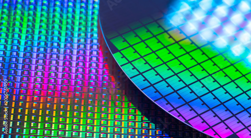Photos Silicon wafer for manufacturing semiconductor of integrated circuit