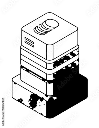 Detailed view of metal bolt.