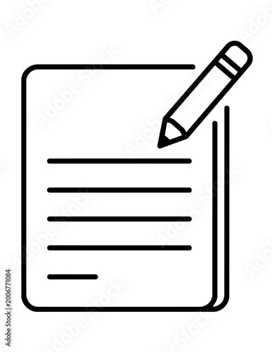 Document with Pencil on Paper.