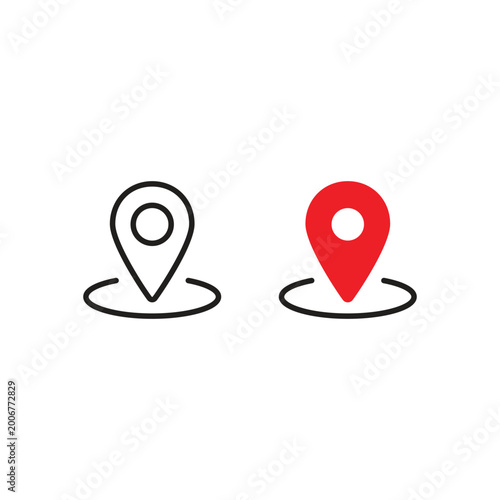 Location Pin Icon Set Minimal Map Marker Vector Design Free Download Location Pin Icon Set Minimal Map Marker Vector Design - GFXLoad
