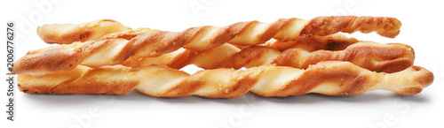 Obraz na płótnie Delicious grissini sticks isolated on white. Italian cuisine