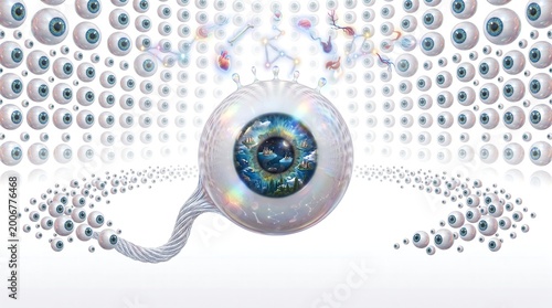 Digital eye with many small eyes.