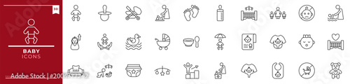 Fotografia Baby, Outline icons collection