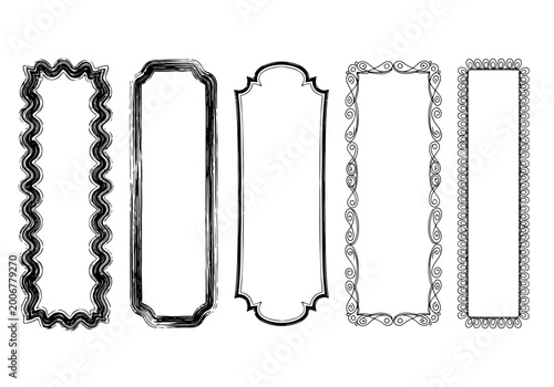 Vintage label borders for design and branding, ornate frames