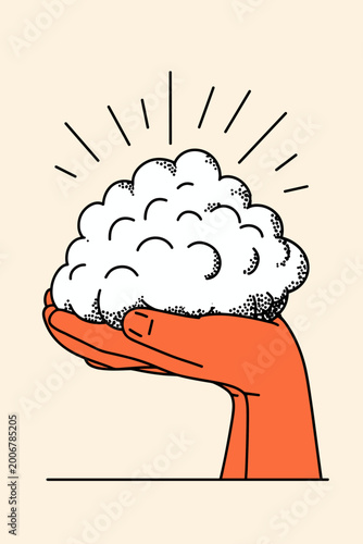 Photos Squishy Emotional Cloud Transforming Under Gentle Touch