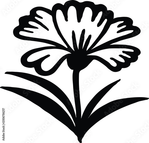 Minimalist Flower Line Art Vector – Hand Drawn Floral Outline Illustration