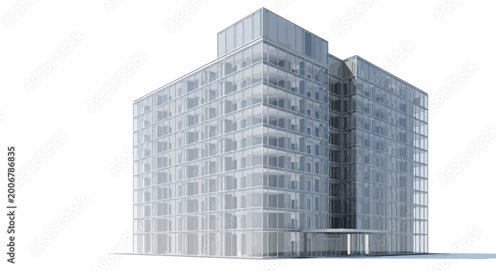 Fototapeta premium A detailed architectural illustration of a large modern building complex