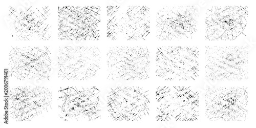 Obraz na płótnie Abstract set of grayscale texture grid, rough pencil scribbles, cross-hatching patterns, chaotic hand-drawn shading, minimalist art, monochrome, sketch study, soft noise background