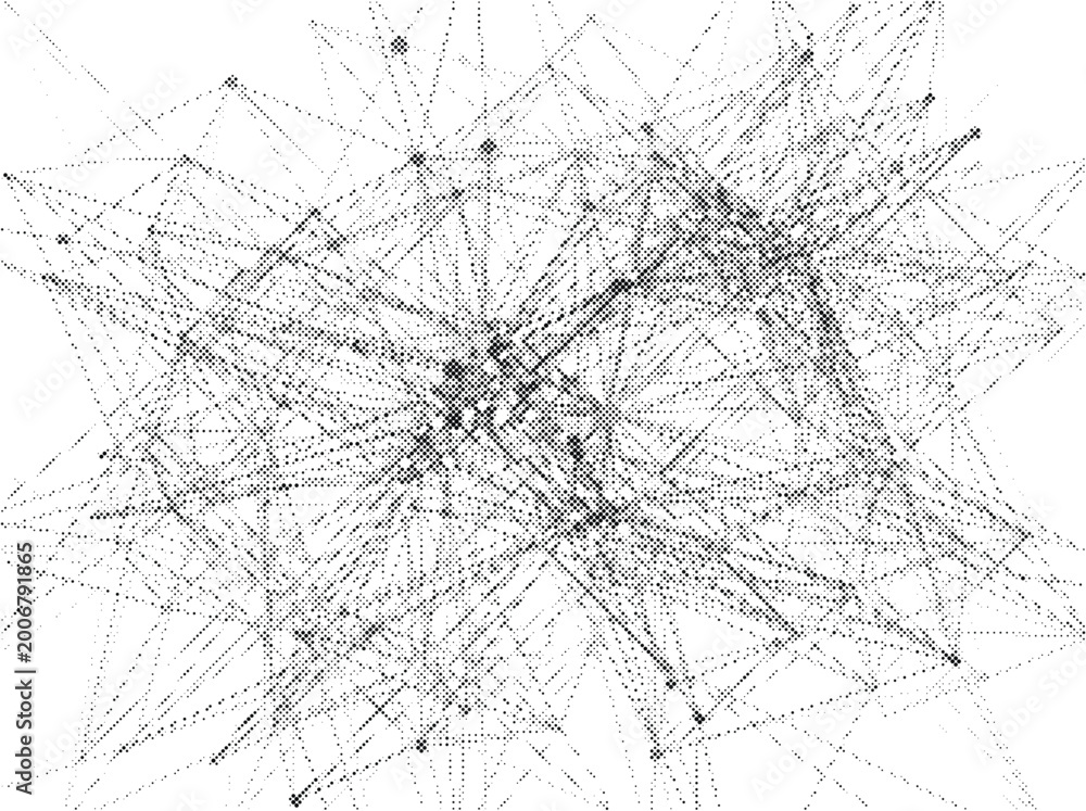 Obraz premium Network Connection Data Plexus with Node with Halftone an Vector on Illustration Graphic Web