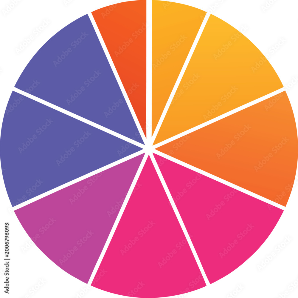 Obraz premium Modern colorful pie chart data visualization graphic showing business statistics and financial market analysis for presentations