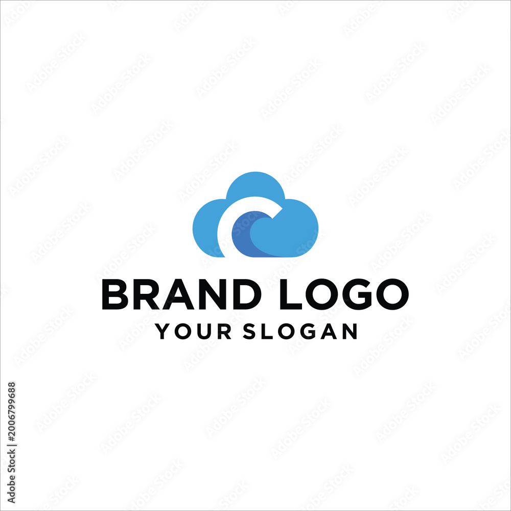 Fototapeta premium cloud C logo vector