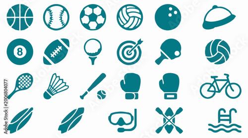 Φωτογραφία Collection of diverse sports and recreational activity vector icons