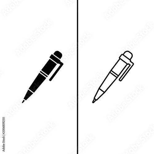 Tableau sur toile Mechanical pencil icon set in solid and outline vector designs with stationery i