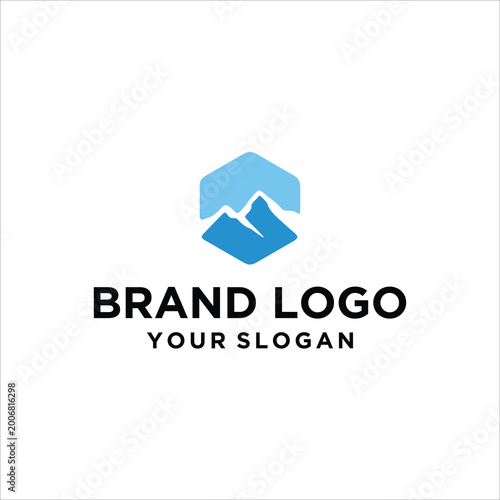 Free Download hexagon mountain logo vector - GFXLoad