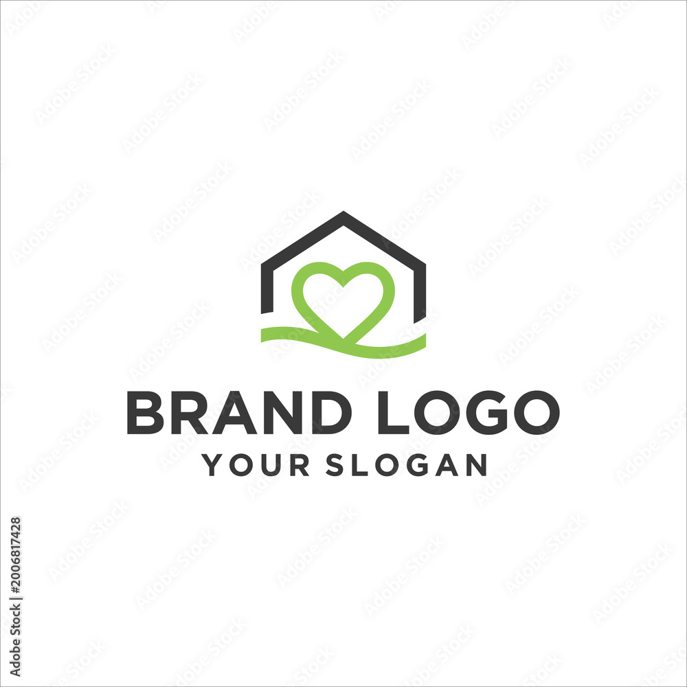 Fototapeta premium home love logo vector