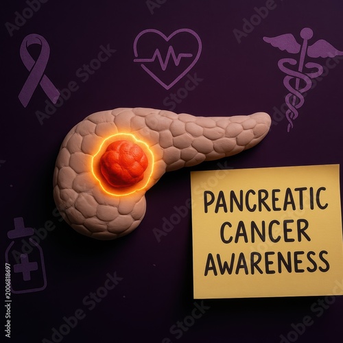 Pancreatic cancer awareness campaign informative infographic for healthcare facilities