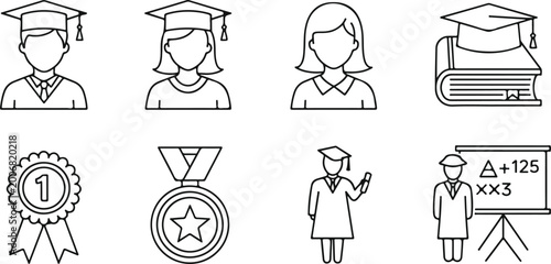Graduation Academic Icons Set 6.
