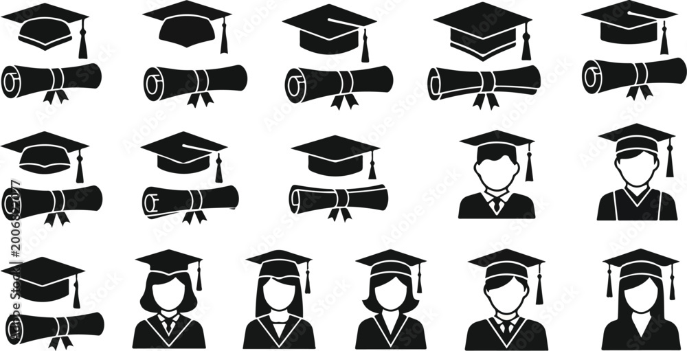 Fotografie Graduation Caps and Diplomas 4.