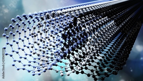 Fotografía carbon nanotubes, nanotechnologies,
3D rendering