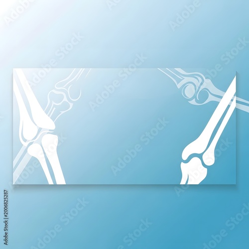 Medical bone anatomy background with knee joint illustration for orthopedics and healthcare presentations
