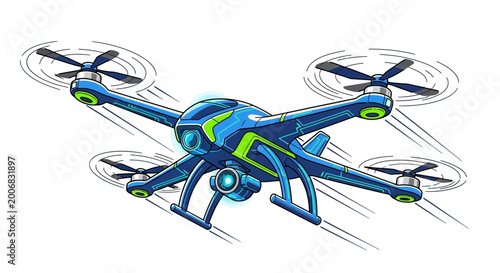 фотографія Modern Blue Drone Flying