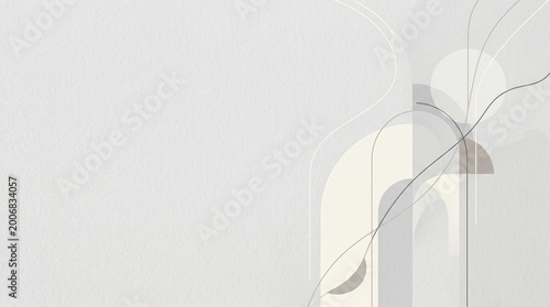 Light gray background with subtle paper texture and abstract design elements